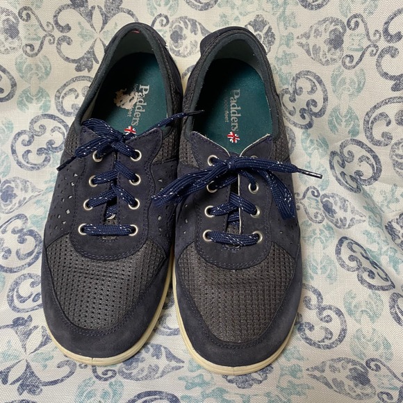 Padders Harp Womens UK8/US10 Blue Suede Lace Up Comfort shoe - Picture 4 of 9